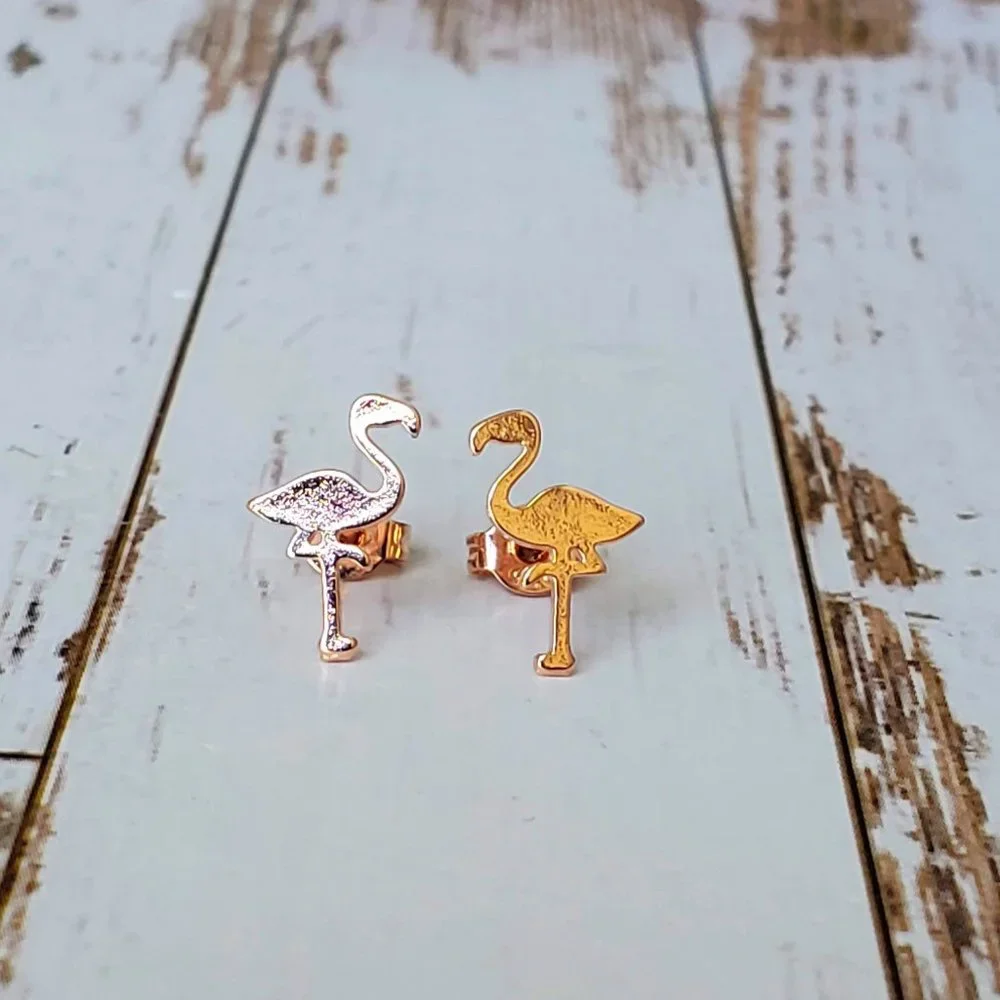 Rose Flamingo Earrings - Picture 6 of 6